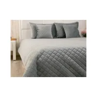 Покривало Руно двостороннє декоративне Velour Dark Grey ромб 150х220 см (360.55_Dark Grey ромб) - Зображення 5