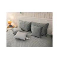 Покривало Руно двостороннє декоративне Velour Dark Grey ромб 150х220 см (360.55_Dark Grey ромб) - Зображення 6