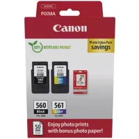 Картридж Canon PG-560/CL-561 BK+Color, + Photo Paper, Value Pack (3713C008) - 1