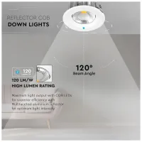 Світильник точковий V-TAC LED 10W, SKU-1272, 230V, 6.4K, 1200Lm (3800157611947) - Зображення 8