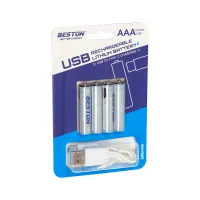 Акумулятор Beston AAA USB Type-C 400mah 1.5V Li-ion * 4 (3AC-18/AA620272) - 1