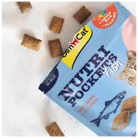 Ласощі для котів GimCat Nutri Pockets Fish Лосось 60 г (4002064419626) - 2
