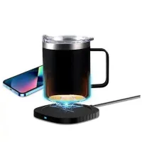 Термокружка TheGeneral з підігрівом та бездротовою зарядкою ThermoHub 15W з LED індикатором чорна (40021321-01) - 5