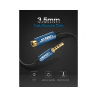 Кабель мультимедійний 3.5mm M to 3.5mm F 1.0m AV118 blue Ugreen (40673) - 5