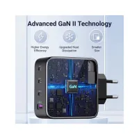 Зарядний пристрій Ugreen 4xUSB 100W (3xUSB-C+USB-A) Gan Tech Fast GAN Charger black CD226 (40747) - 9