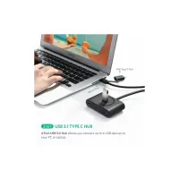 Концентратор Ugreen USB 3.0 to 4xUSB + USB-C plug 1.0m CR113 black (40850) - 3