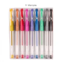 Ручка гелева Yes набір Metallic 9 штук (420433) - Зображення 3