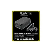 Батарея універсальна Sandberg 27000mAh Laptop DC1224v 84W, PD/100W, QC/3.0, QI/10W, PowerThrough (421-13) - Зображення 7