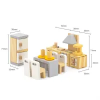 Ігровий набір Viga Toys Дерев'яні меблі для ляльок PolarB Кухня і їдальня (44038) - 3