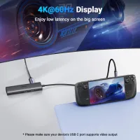 Концентратор Ugreen USB-C to HDMI + 2xUSB 3.2 + USB-C 3.2 + RJ45 + PD CM512 gray (45000) - 3