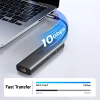 Концентратор Ugreen USB-C to HDMI + 2xUSB 3.2 + USB-C 3.2 + RJ45 + PD CM512 gray (45000) - 4