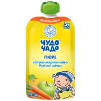 Дитяче пюре Чудо-Чадо Яблуко, морква, айва з 5 місяців 90 г (4820016253629) - 1