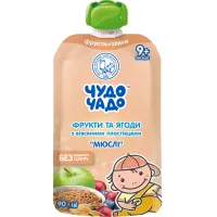 Дитяче пюре Чудо-Чадо "Мюслі" фруктово-ягідне 9м+ 90 г (4820016254282) - 1