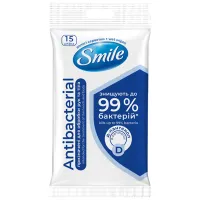 Вологі серветки Smile Antibacterial з Д-пантенолом 15 шт. (4820048481953) - 1