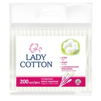 Ватні палички Lady Cotton в поліетиленовому пакеті 200 шт. (4820048487368) - 1