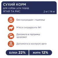 Сухий корм для собак Club 4 Paws Преміум. Ягня і рис 14 кг (4820083909573) - 4