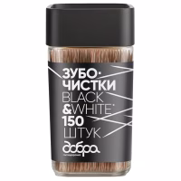 Зубочистки Добра Господарочка Black&White Бамбукові карбонізовані 150 шт. (4820086523608) - Image 1