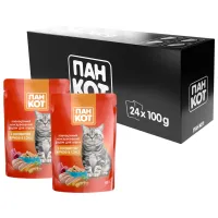 Вологий корм для кішок Пан Кот курка в соусі 100 г (4820111140985) - 3