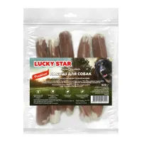 Ласощі для собак Lucky Star великий брикет з м`ясом качки 24-25 см 500 г (4820112457945) - 2