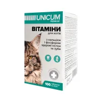 Вітаміни для котів Unicum PREMIUM зуби та кістки 100 табл. (4820150201814) - 2