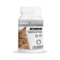 Вітаміни для котів Unicum PREMIUM зуби та кістки 100 табл. (4820150201814) - 1
