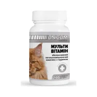 Вітаміни для котів Unicum PREMIUM мультивітамін 100 табл. (4820150201838) - 1