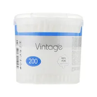 Ватні палички Vintage Cotton в пластиковому стакані 200 шт. (4820164151570) - 1