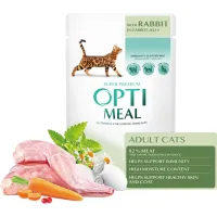 Вологий корм для кішок Optimeal з кроликом в морквяному желе 85 г (4820215365840) - 3