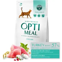 Сухий корм для кішок Optimeal для стерилізованих/кастрованих індичка та овес 700 г (4820215369633) - 2