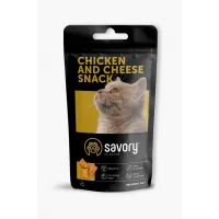 Ласощі для котів Savory Snack Chicken and Cheese 60 г (подушечки з куркою та сиром) (4820232631461) - Зображення 1