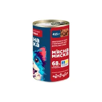 Консерви для собак М'ясна Миска шматочки в соусі з телятиною 415 г (4820255192154) - 2