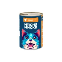 Консерви для собак М'ясна Миска шматочки в соусі з куркою 1240 г (4820255192215) - 1