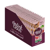 Ласощі для котів Delickcious Тунець з додаванням алое 4 х 15 г (4820269141605) - 2