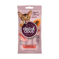Ласощі для котів Delickcious Дорада з додаванням папаї 4 х 15 г (4820269141612) - 1