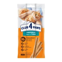Ласощі для котів Club 4 Paws М'ясна паличка з куркою та тунцем 3х5 г (4820269144668) - 1