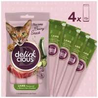 Ласощі для котів Delickcious ягня з додаванням коричневого рису та цукіні 4х15 г (4820269145368) - 3
