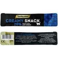 Ласощі для котів Lucky Star Лагідне пюре з м'якоті тихоокеанського тунця та креветок у стіках 10 г (4820281500213) - Зображення 2