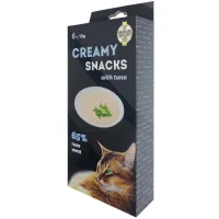 Ласощі для котів Lucky Star Лагідне пюре з м'якоті тихоокеанського тунця та креветок у стіках 10 г (4820281500213) - Зображення 1