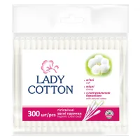 Ватні палички Lady Cotton в поліетиленовому пакеті 300 шт. (4823071621402) - 1