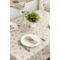 Скатертина Прованс Квіти беж Господиня 180х136 см (4823093450912) - 2