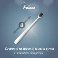 Зубна щітка Fesco Black & White Series Soft Біла з чорною щетиною (4823098414131) - 3