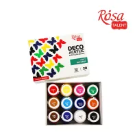 Акрилові фарби Rosa для декору матові 12 кол по 20 мл (4823098511717) - 4