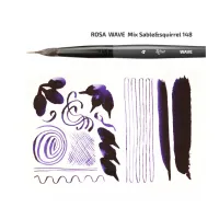 Пензлик для малювання Rosa Мікс білка/соболь круглий, лайнер, WAVE 148, № 0 (4823098516859) - 3