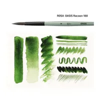 Пензлик для малювання Rosa Єнот круглий OASIS 188, № 0 (4823098516965) - 2