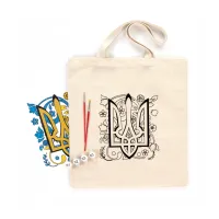 Набір для творчості Rosa екосумка-розмальовка Тризуб 38х42см (4823098537847) - 1