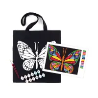 Набір для творчості Rosa екосумка-розмальовка, чорна, Чарівний метелик 38х42см (4823098539728) - 1