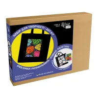 Набір для творчості Rosa екосумка-розмальовка, чорна, Тропічне листя 38х42см (4823098539735) - 2