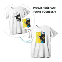 Набір для творчості Rosa футболка-розмальовка, Чорний кіт, бавовна 100, розмір S (4823098542070) - Зображення 2