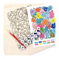 Набір для творчості Rosa Talent екосумка-розмальовка, Funny Flowers, 38х42 см (4823098543510) - 4