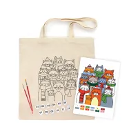 Набір для творчості Rosa Talent екосумка-розмальовка, Коти в шапках, 38х42 см (4823098543527) - Зображення 2